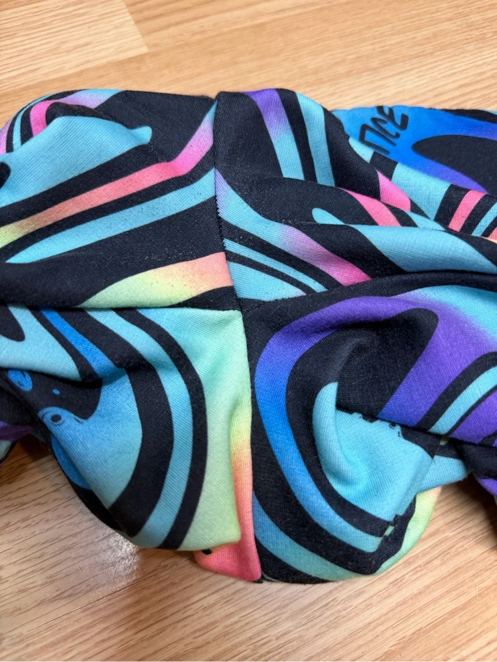 Justice Girls Cozy Lined Swirl Drip Print Leggings Black Blue Pink XL 16/18